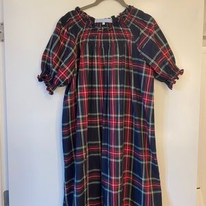 Hill House Home Caroline Nap Dress Navy Tartan